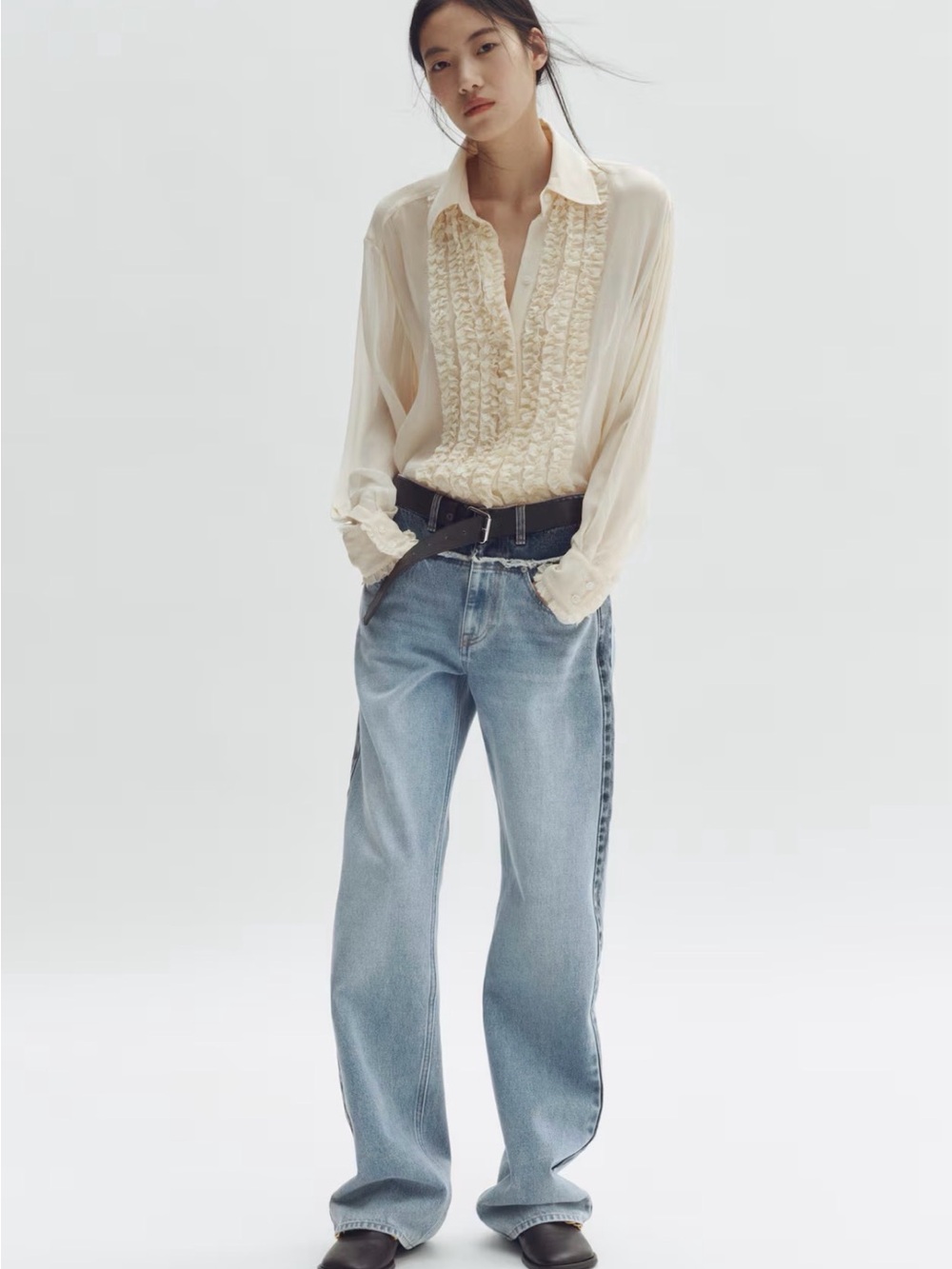 H&M x Stella McCartney Two Tone Straight Leg Jeans US Size 18 - Picture 6 of 8